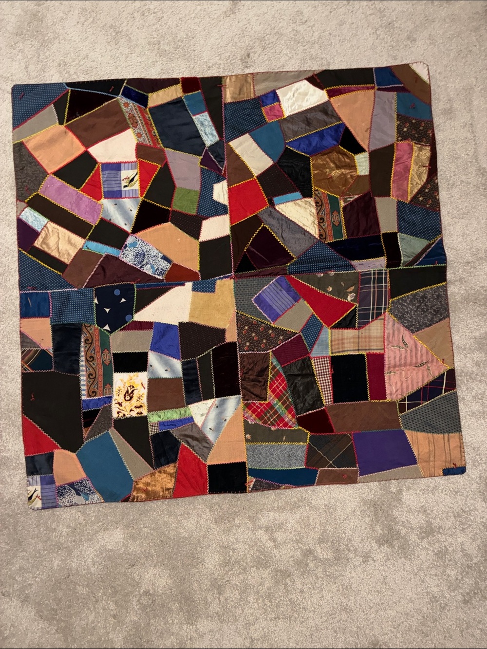Crazy Quilt!!! Gorgeous Condition!!! From 1890!!